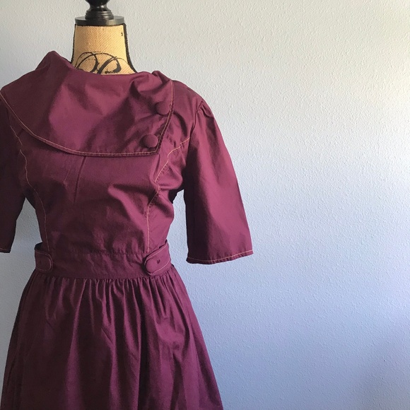 eshakti Dresses & Skirts - eShakti Purple Split Cowl Neck Dress Size 16